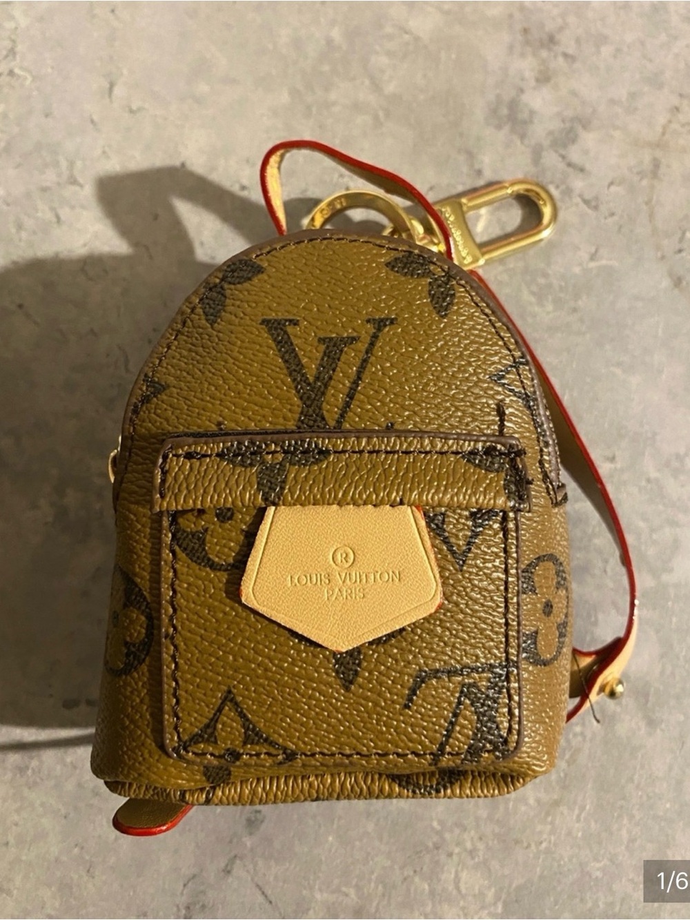 Brown Fashion Mini Backpack Purse Charm